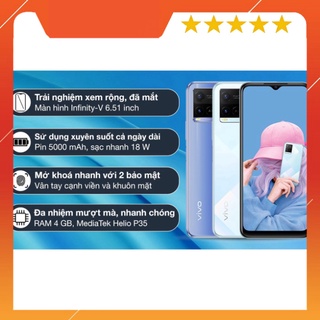 ( HOT) Điện thoại Vivo Y21S ( 6GB 128GB) - Pin Siêu Khủng 5000mAh- Siêu Phẩm Mùa Bảo Hành 12 Tháng - Máy Đẹp Zin Áp thumbnail