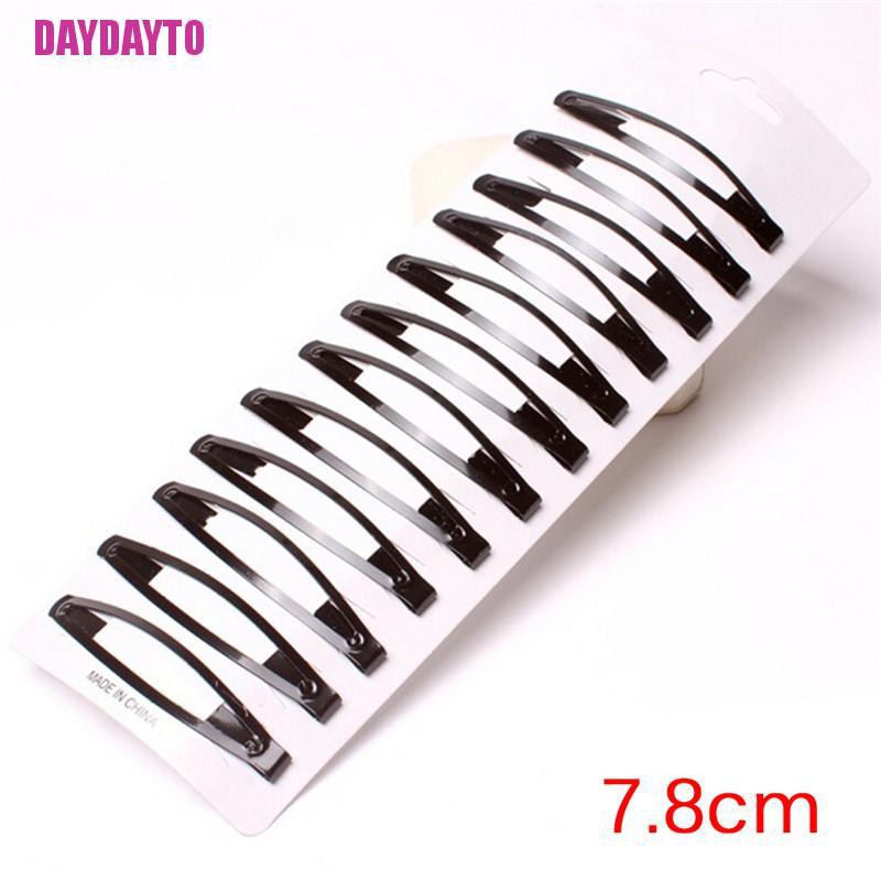 Set 12 Kẹp Tóc Màu Đen Kiểu Dáng Đơn Giản Cho Nữ