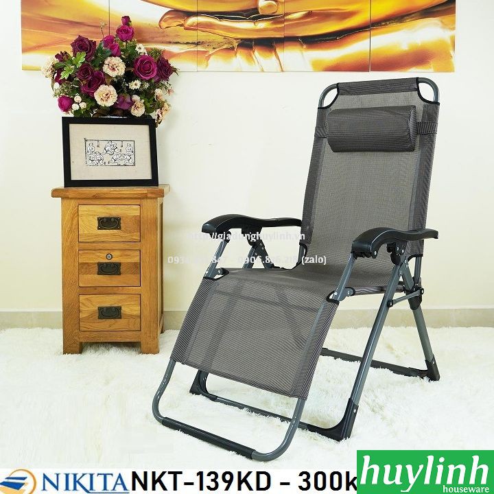 Ghế xếp gấp thư giãn Nikita NKT-139KD - Tải trọng 300kg