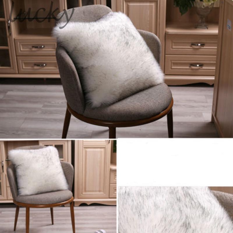 Vỏ gối vuông phủ lông mềm kích thước 40*40cm trang trí ghế sofa xinh xắn