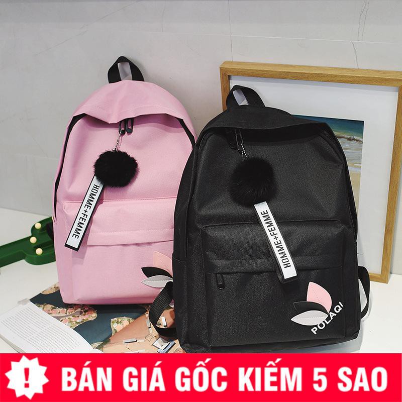 Balo Phối 3 Chiếc Lá Tặng Kèm Cục Bông Siêu Xinh