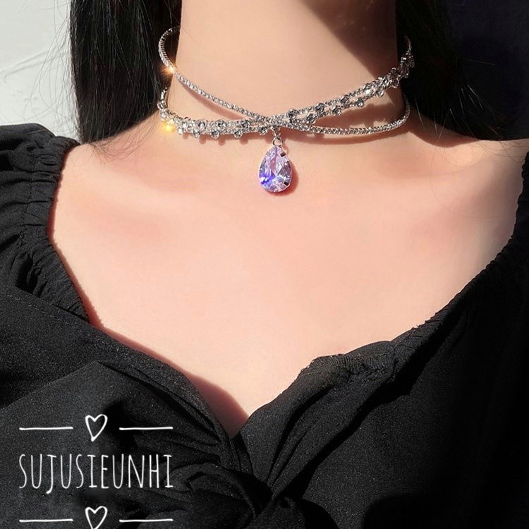 Vòng choker đính giọt nước 3 trong 1 đeo cổ-đeo đầu-đeo trán