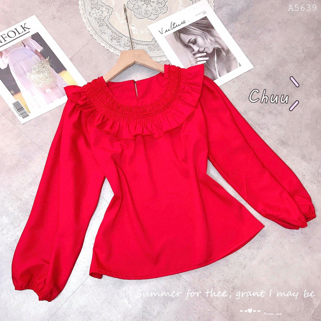 Áo sơ mi nữ cổ bèo tròn công sở tay dài CHUU A5639 | BigBuy360 - bigbuy360.vn