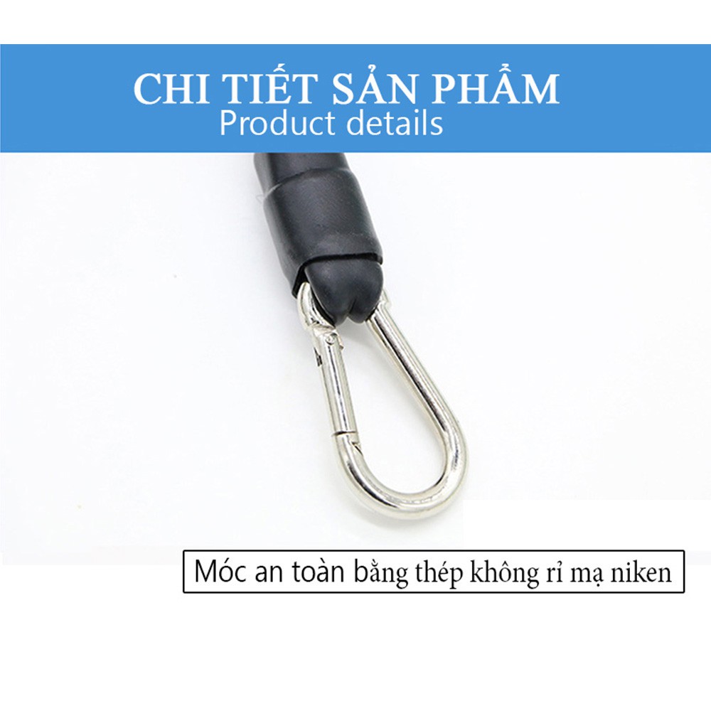 Dây ngũ sắc đàn hồi tập thể hình cao cấp tập full body- Bộ 5 dây và phụ kiện