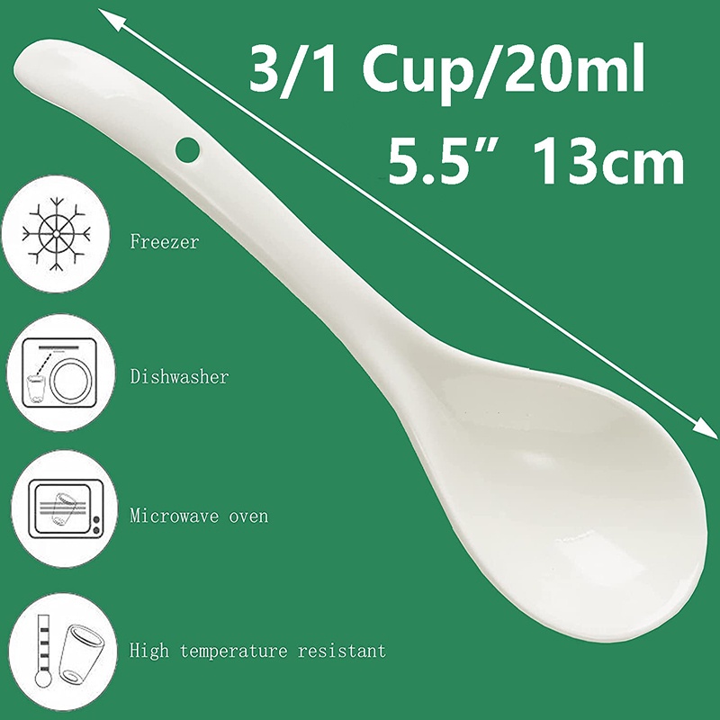 1 Muỗng Ăn Tráng Miệng Bằng Sứ 13cm
