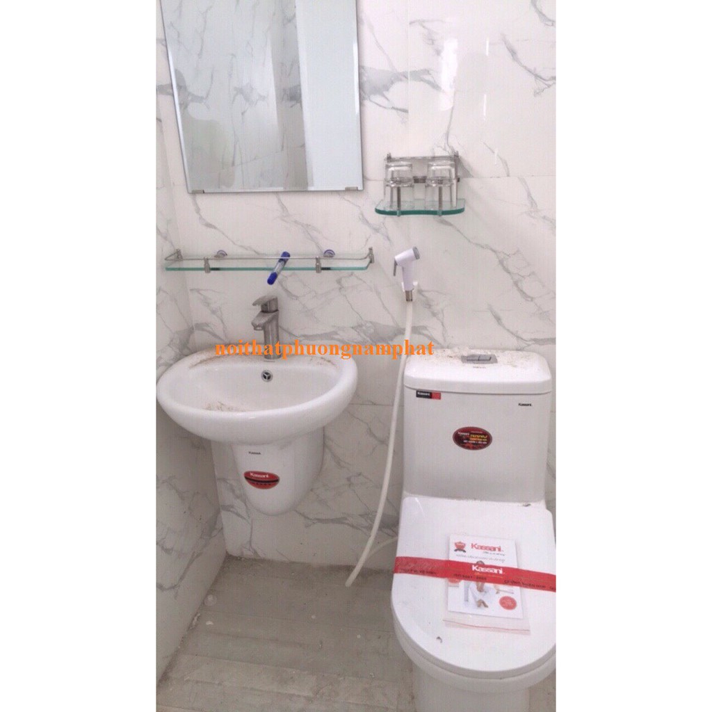 Bộ Chậu Rửa Mặt Lavabo có Chân Treo Hàng Kassani 311 Nhập Thái Lan Men NANO LOẠI 1