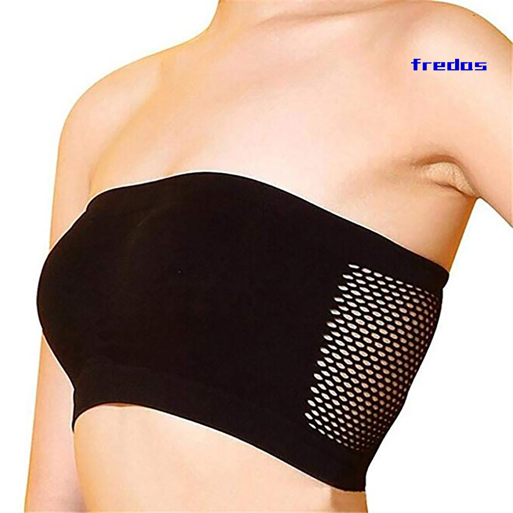 Solid Color Breathable Strapless Hollow Back Bra Sport Top Underwear