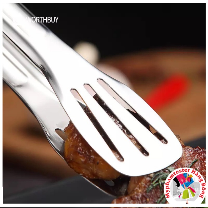 (HÀNG ĐẸP) Kẹp gắp inox 304 không gỉ, chống trơn trượt