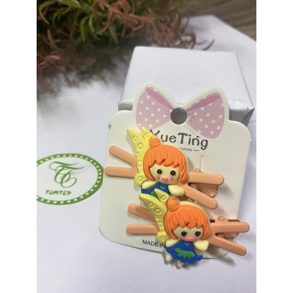 Set 2 kẹp tóc hoạt hình công chúa dễ thương xinh xắn nhiều màu sắc
