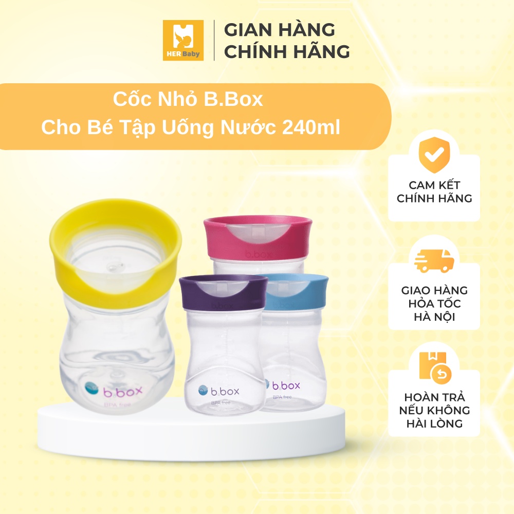Cốc/Bình nhỏ B.BOX 240ml an toàn cho bé tập uống nước, tránh đổ nước Đủ màu - Herbaby