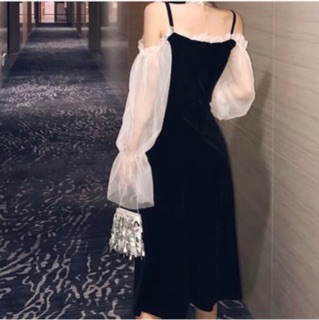 Váy trễ vai tay bồng