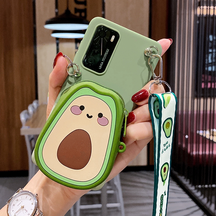 Casing Xiaomi Redmi 8A 7A 6A 5A 4A 8 7 S2 5 5+ Note 10 8 7 6 5 Pro 5A Dinosaur Avocado Coin Purse Sling Soft Phone Case