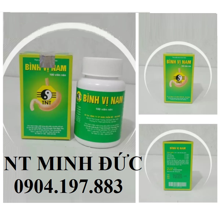 BÌNH VỊ NAM Hộp 100 viên nén - Hỗ trợ giảm acid dịch vị, giảm viêm loét dạ dày tá tràng