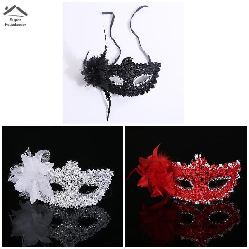 Mặt Nạ Dạ Hội Hóa Trang Đính Lông Vũ, Ren, Gợi Cảm