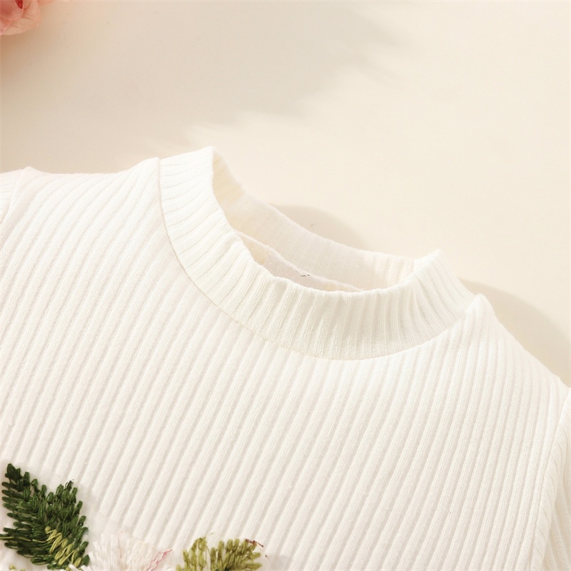 Đầm Công Chúa Tay Dài Phối Lưới Thêu Hoa Dễ Thương Thời Trang Xuân Thu Cho Bé Gái