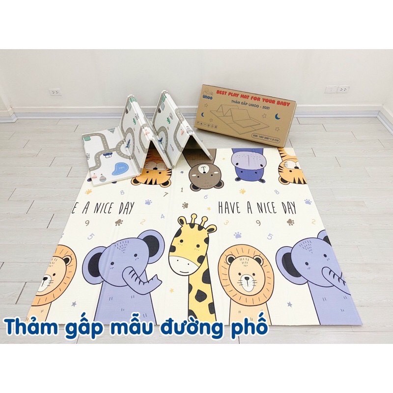 Thảm xốp trải sàn, thảm UMOO gấp gọn cho bé hàng cao cấp siêu dày siêu mềm