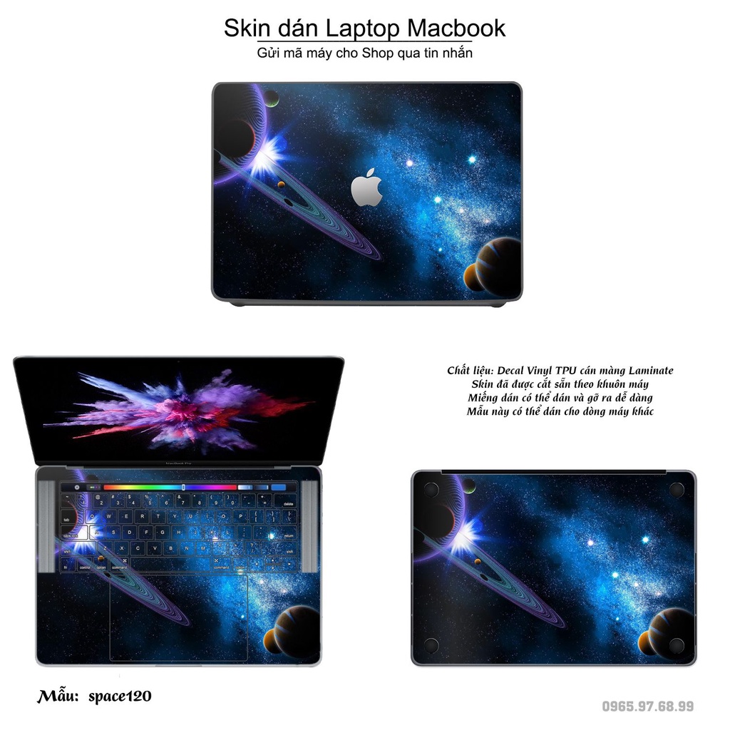 Skin dán Macbook mẫu không gian (đã cắt sẵn, inbox mã máy cho shop)