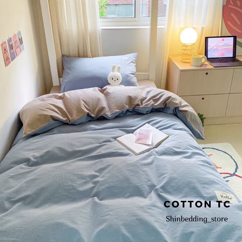 Set Chăn Ga Cotton TC Nhật Đủ Size - Đủ Màu Dày Dặn Thoáng Mát Hàng Chuẩn Loại I (Shinbedding_store)