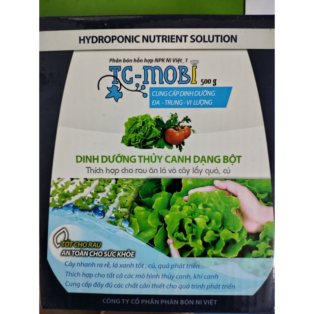 TC - MOBI 500g. Dinh dưỡng thủy canh dạng bột- Rau củ quả trồng tại vườn, sân thượng, nông trang, ban công