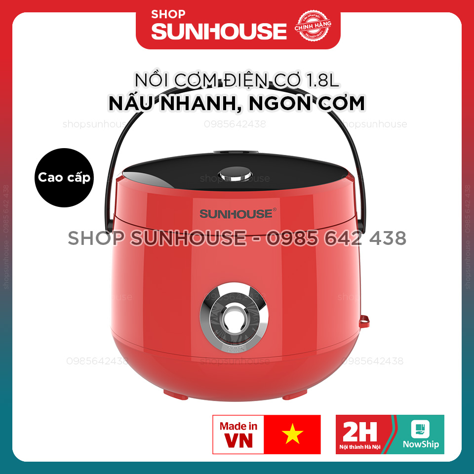Nồi cơm điện 1.8L SUNHOUSE SHD8608DY / SHD8606R bảo hành 12 tháng