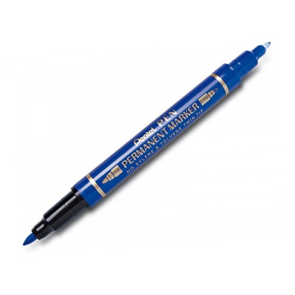 Bút Lông Dầu 2 Đầu, Đầu Tròn Pentel N75W-C - Xanh