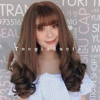 Tóc giả nữ nguyên đầu cao cấp xoăn 40cm