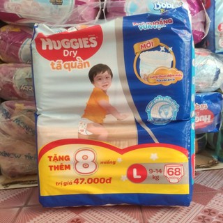 Tã quần Huggies L68 tặng 8