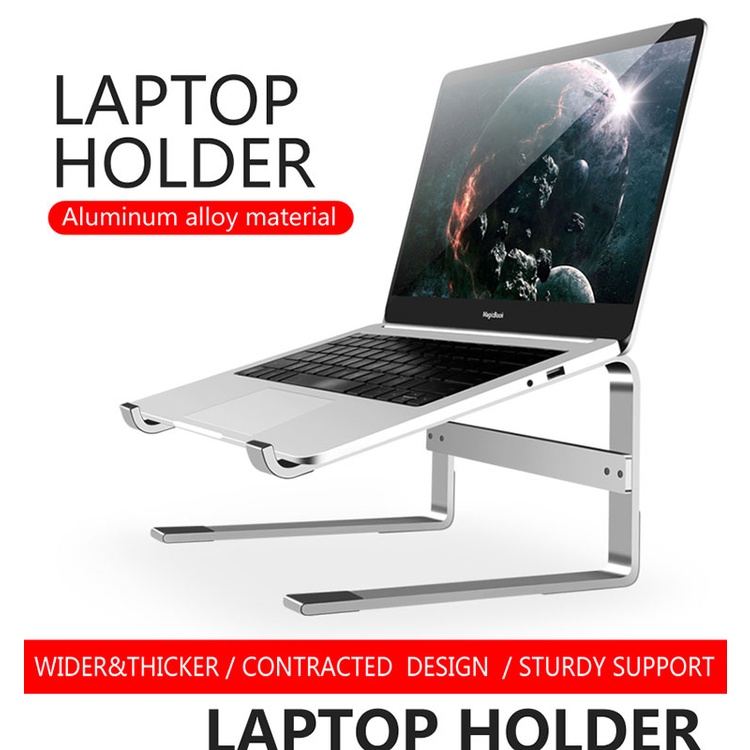 Giá Đỡ Laptop Thông Minh Hợp Kim Nhôm Cứng Cáp Màu Đen - Bạc -dc4463
