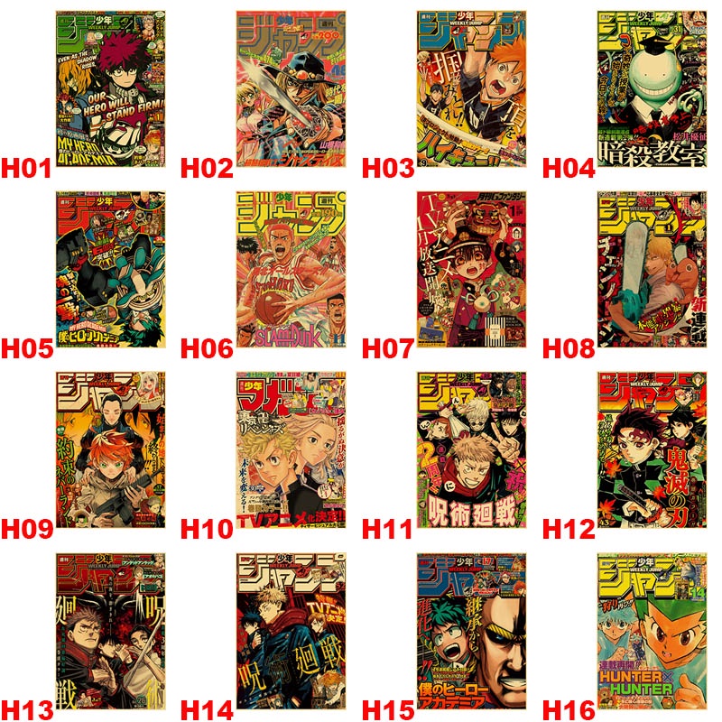 Poster Giấy Kraft Treo Tường Trang Trí In Hình Anime Attack on Titan Phong Cách Vintage