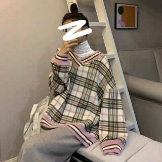 [ Order]  Áo len kẻ ulzzang oversize ( kèm ảnh thật sau)