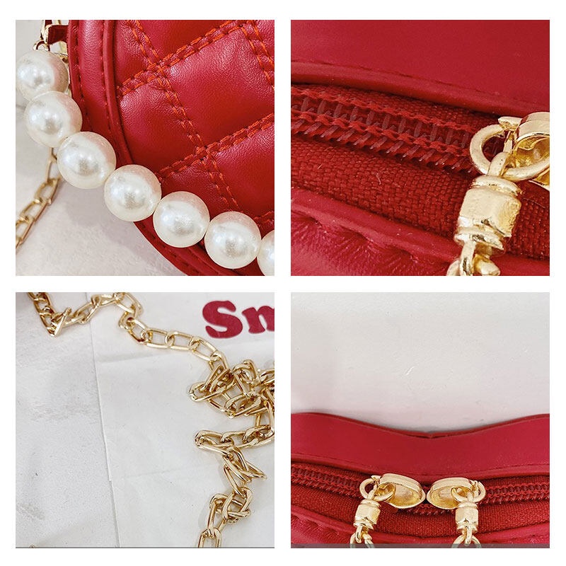 Túi đeo chéo YAZHOULONG phối dây ngọc trai dành cho bé gái