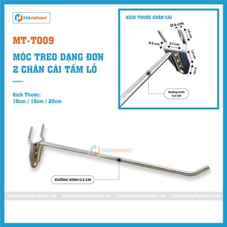 Móc treo phụ kiện cài tấm lỗ dạng đơn | mt-t009