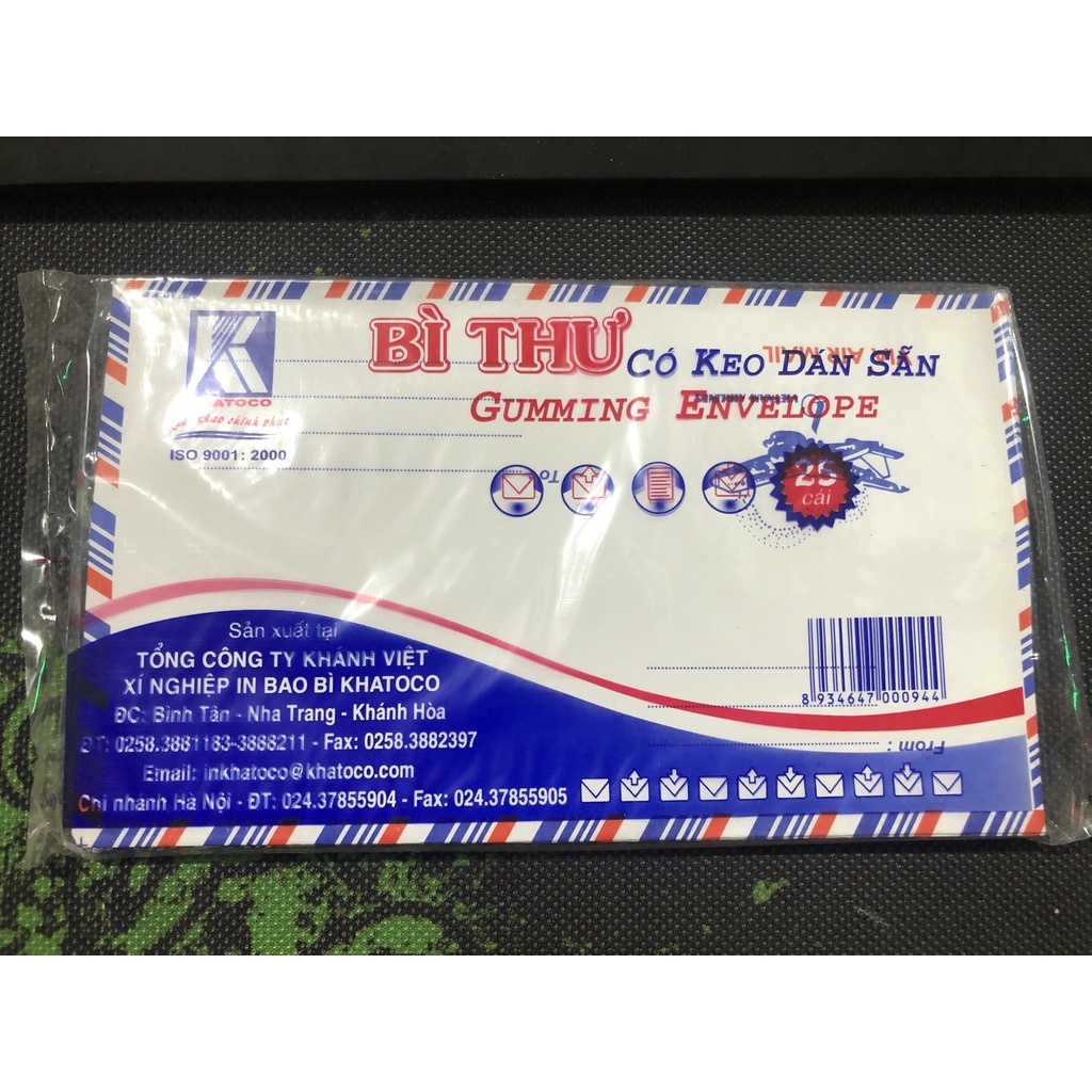 Bịch 25 Chiếc Phong Bì Có Keo Dán Sẵn