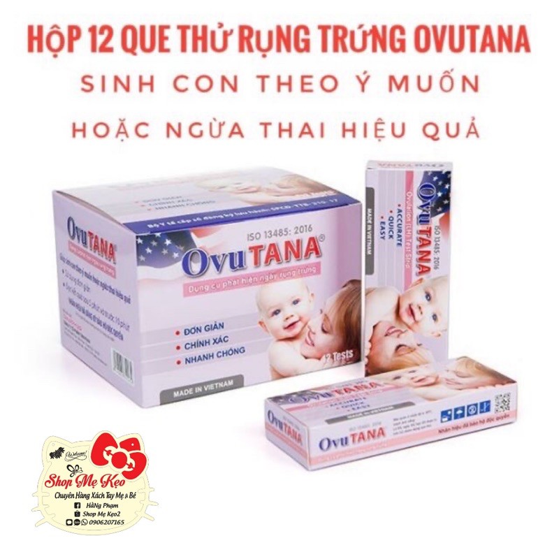 Hộp 12 que/test thử rụng trứng/ trứng rụng Ovutana