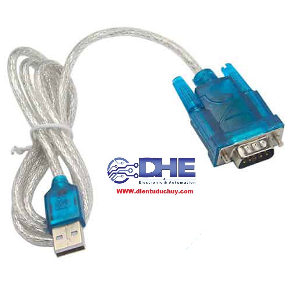 CÁP CHUYỂN ĐỔI USB  RS232, CHIP HL340, ĐẦU RA CỔNG COM DB9 ĐỰC