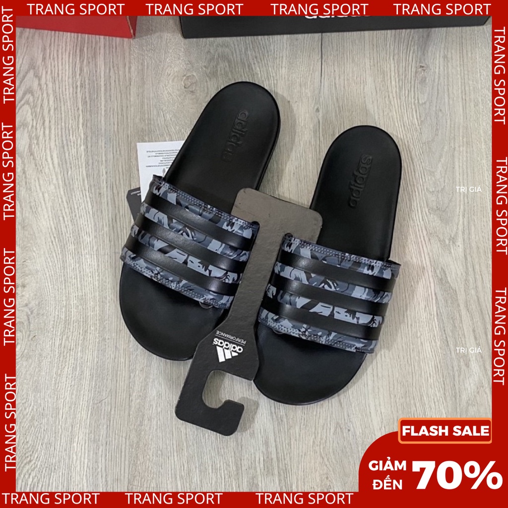 Dép adidas nam nệm plus thiết kế camo phối sọc Fullbox