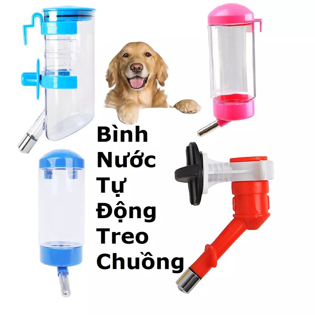 BÌNH NƯỚC TREO CHUỒNG thú cưng (2 Size) cung cấp nước tự động cho chó mèo