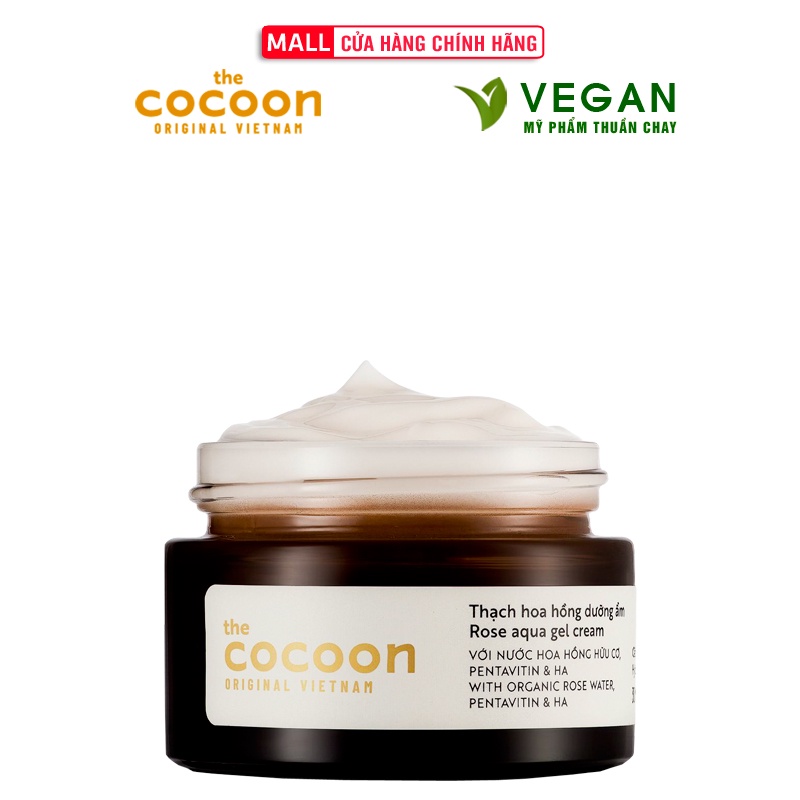 Thạch hoa hồng dưỡng ẩm COCOON 30ml kem dưỡng ẩm thuần chay