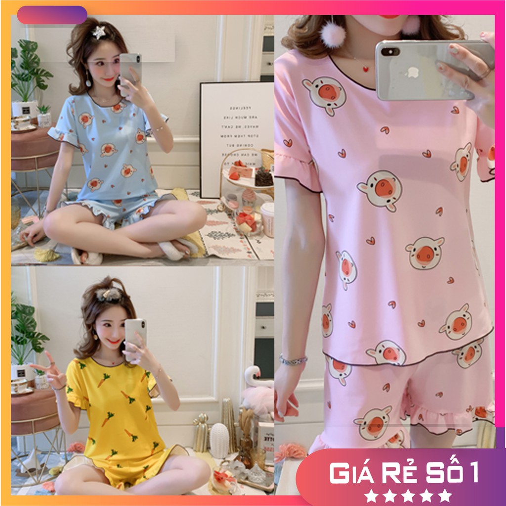 Bộ đồ ngủ Pijama tay rộng ⚡FREE SHIP⚡ chất cotton tay rộng, họa tiết hoạt hình siêu dễ thương, ngộ nghĩnh