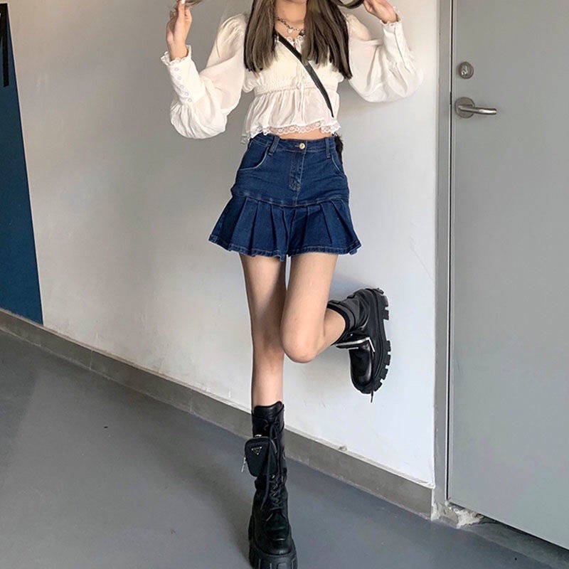 [HOT] Chân Váy Jeans Đuôi Cá Dáng Ngắn Siêu Cute | BigBuy360 - bigbuy360.vn