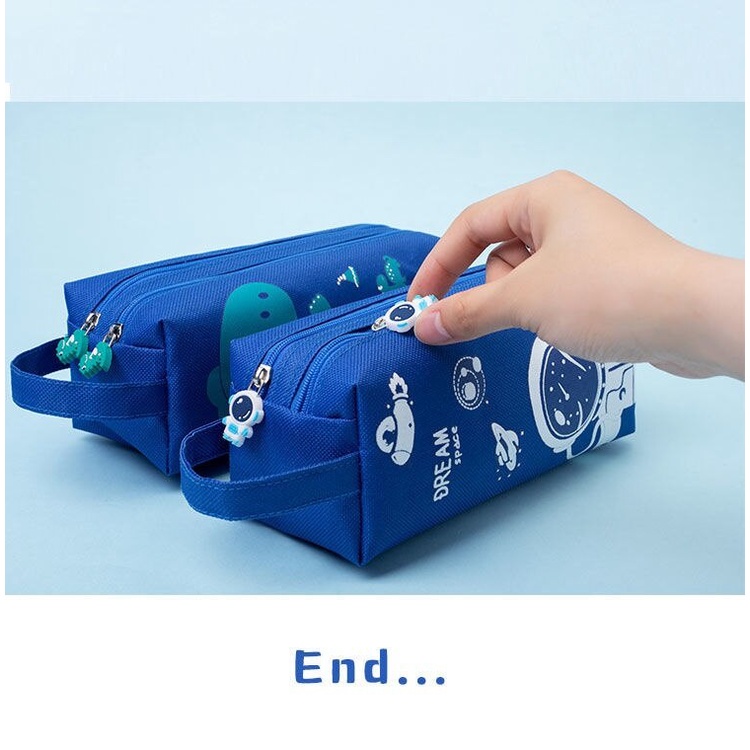 Túi đựng bút chì sức chứa lớn siêu bền có khóa kéo cho học sinh