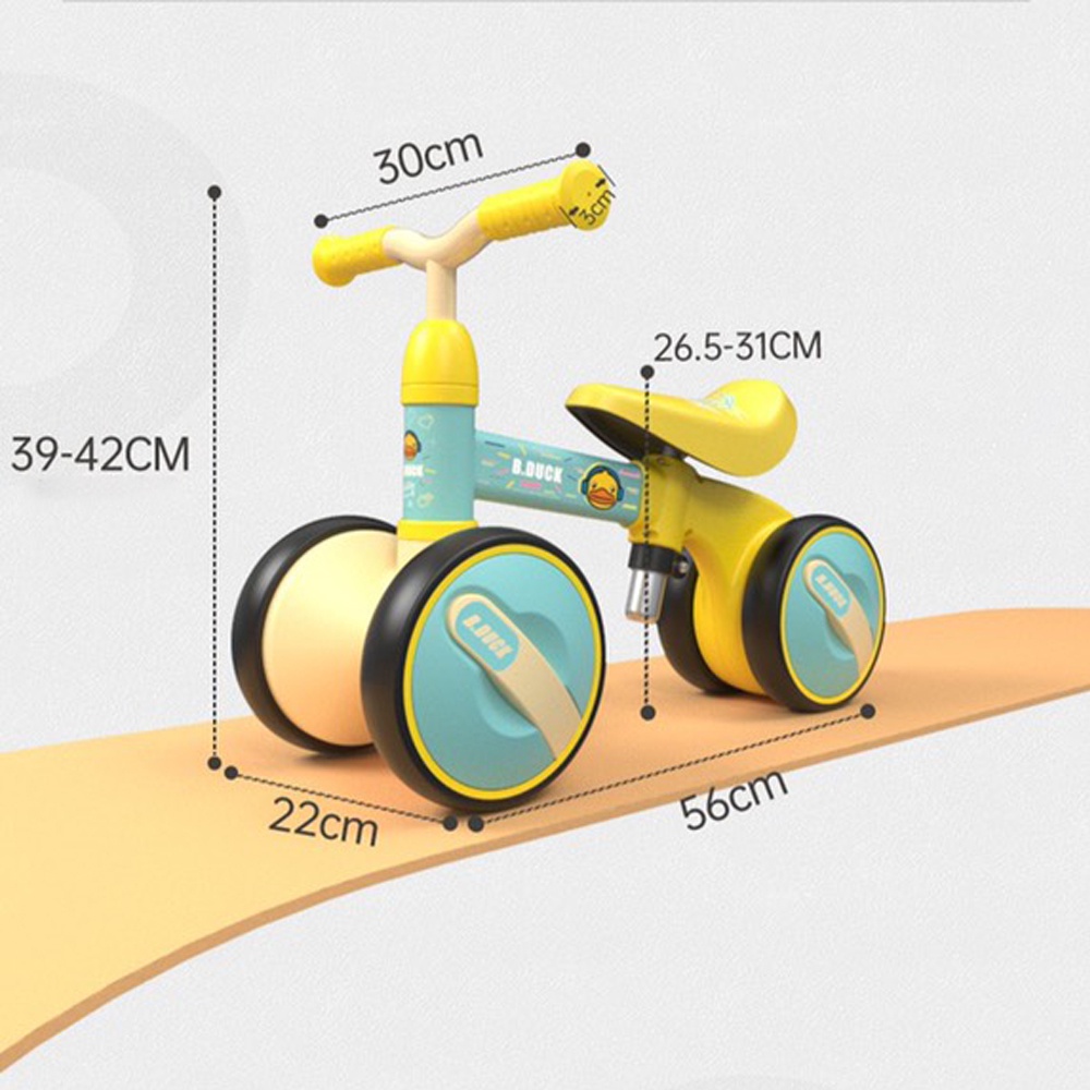 Xe chòi chân cho bé 3 bánh tích hợp xe thăng bằng và xe đạp trẻ em PHC-DUCK đa năng có thể điều chỉnh, bánh xe xốp