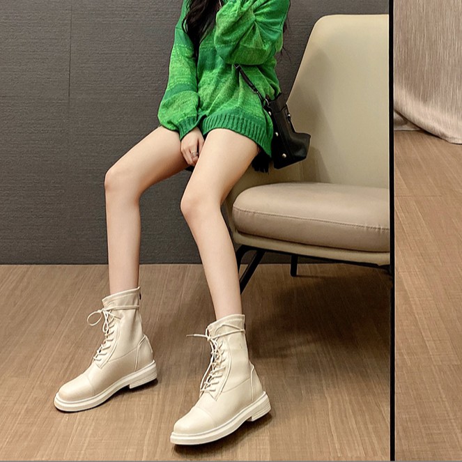 Boots da cao cổ đan dây đế 3cm ulzzang