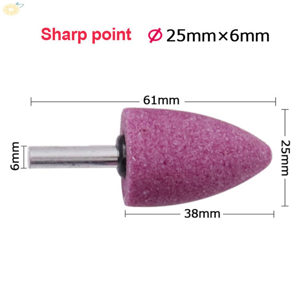 【VARSTR】1pc 6mm Shank Red Corundum Conical-Grinding Head For Polishing And Rust Removal