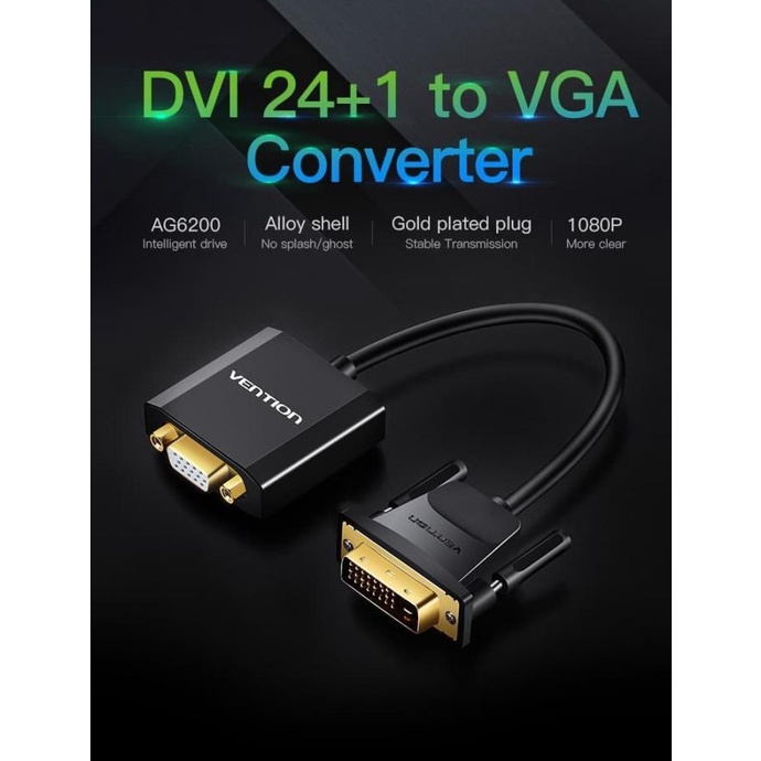 VENTION Thiết bị chuyển đổi lỗ thông gió DVI MALE sang VGA | BigBuy360 - bigbuy360.vn