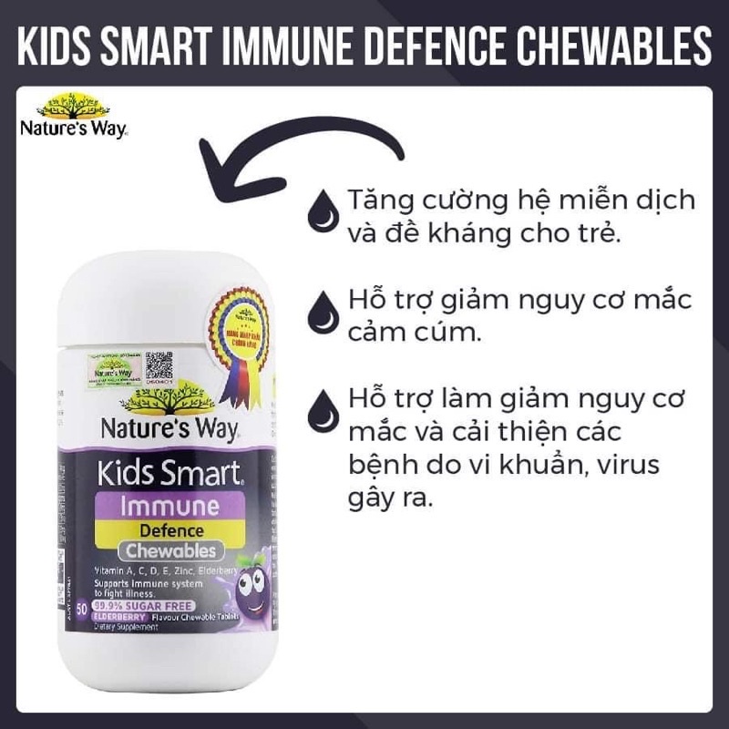 Combo Nature's Way - Bổ sung Vitamin C, Kẽm, Vitamin D3, tăng cường miễn dịch cho trẻ