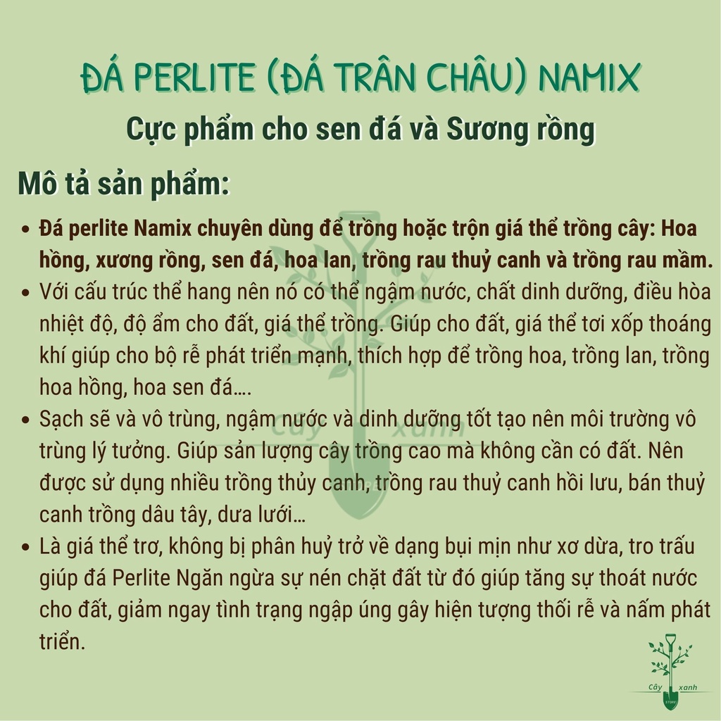 Đá Perlite Đá Namix Đá trân châu - Cực Phẩm Cho Sen Đá, Xương Rồng
