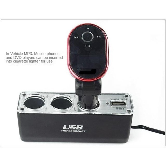 Tẩu Sạc 3 Cổng USB DC 12V / 24V Chuyên Dụng Cho Xe Hơi