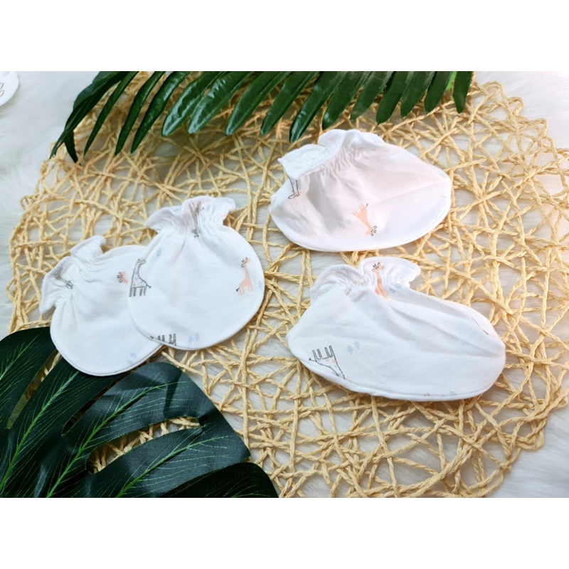 Set mũ nón, bao tay, bao chân sơ sinh Cún Con cotton mềm mại