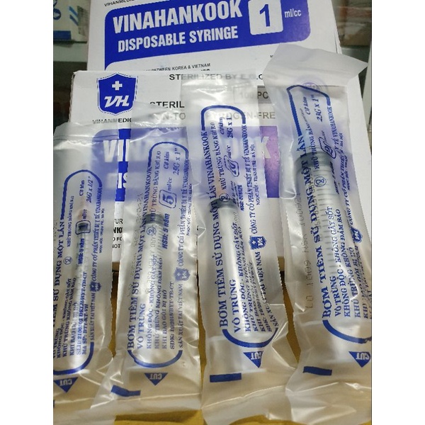 1 ống kim tiêm 1cc, 3cc, 5cc, 10cc, 20cc